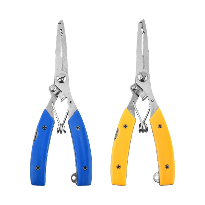 New OEM Multifunction Curved Mouth Fishing Pliers Stainless Fishing Lanyards Lure Cutter Hook Remover Cutting Fish Use Tongs