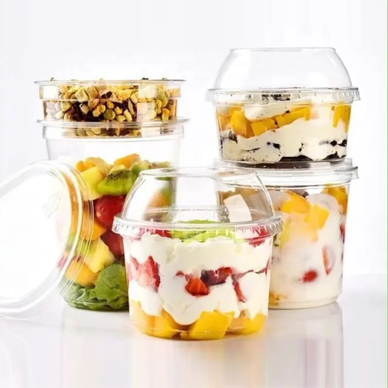 OEM прозрачные пластиковые ПЭТ 16 унций Deli контейнеры чашки одноразовые пищевые