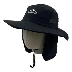 RTS портативная Полиэстеровая уличная Солнцезащитная однотонная широкополая шляпа с застежкой на шею для охоты и рыбалки Панама