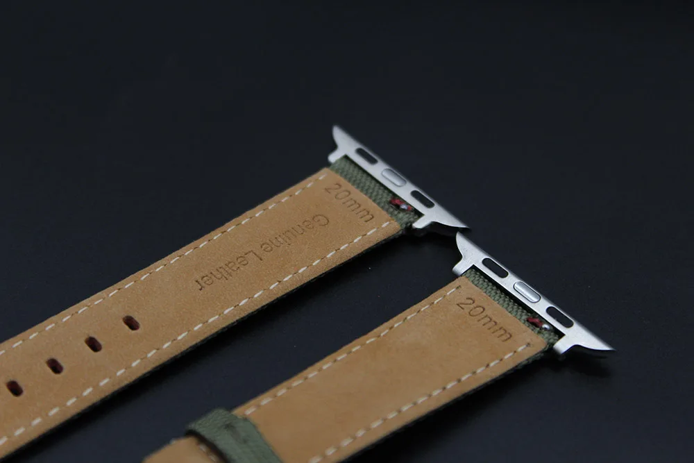 YUNSE Sailcloth Canvas Leather Watch Band 44 45mm 49mm For Smart Ultra Watch Straps Iwatch 7 8 Nylon Fabric Watch Bands Cordura