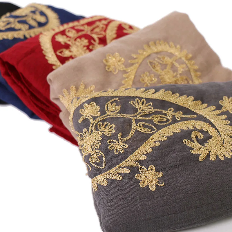 headscarf cotton embroidery dubai hijab muslim fashion scarf shawl lahore