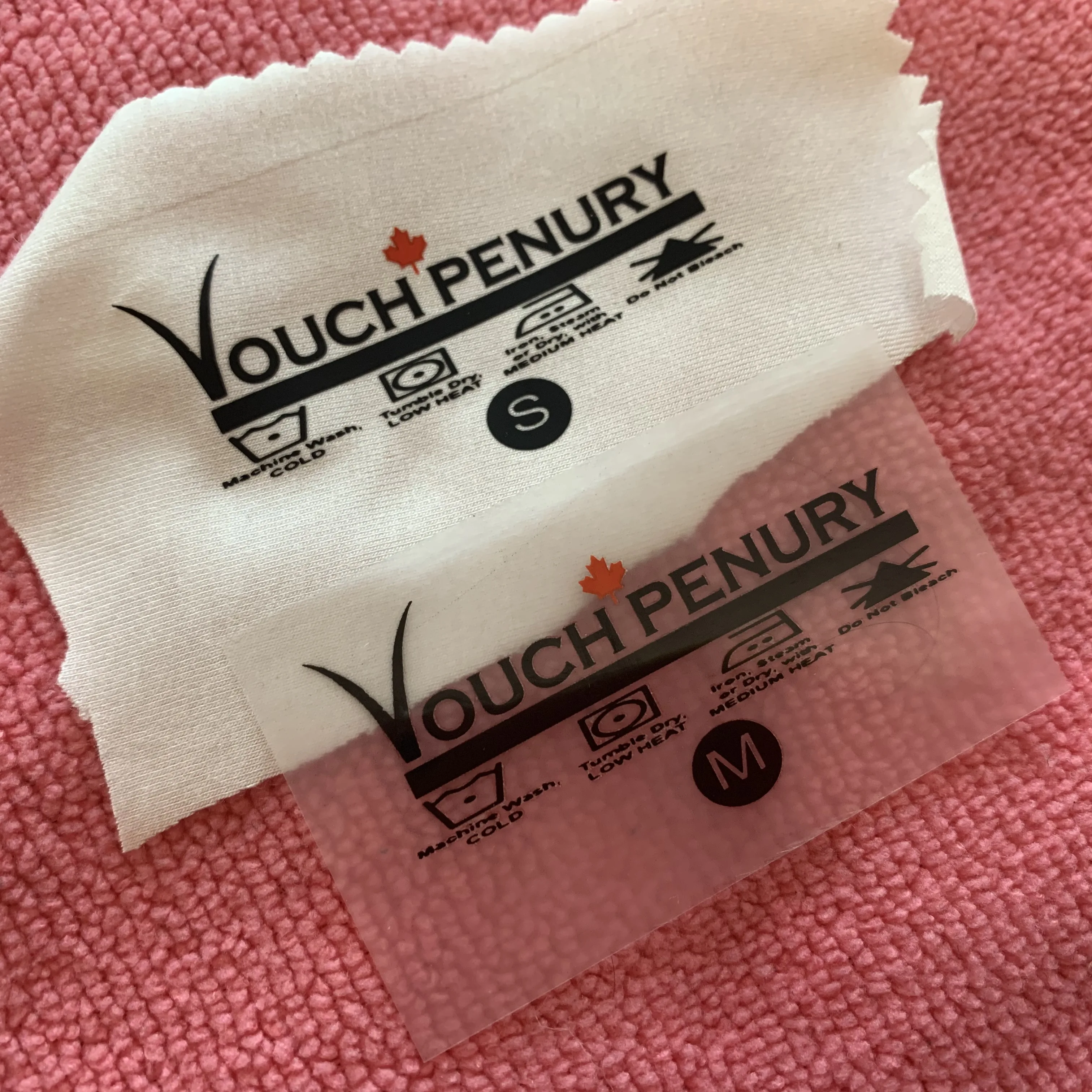 PET film washing care heat seal,tagless heat transfer sticker for textile