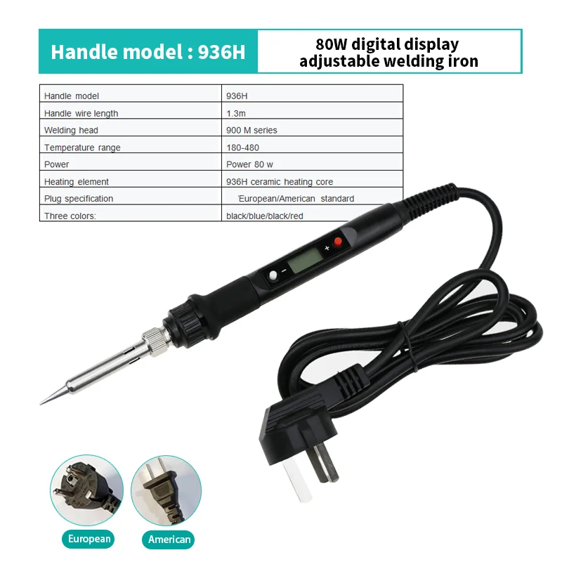 LCD Display electric welding solder iron and five mixed soldering tips Adjustable temperature