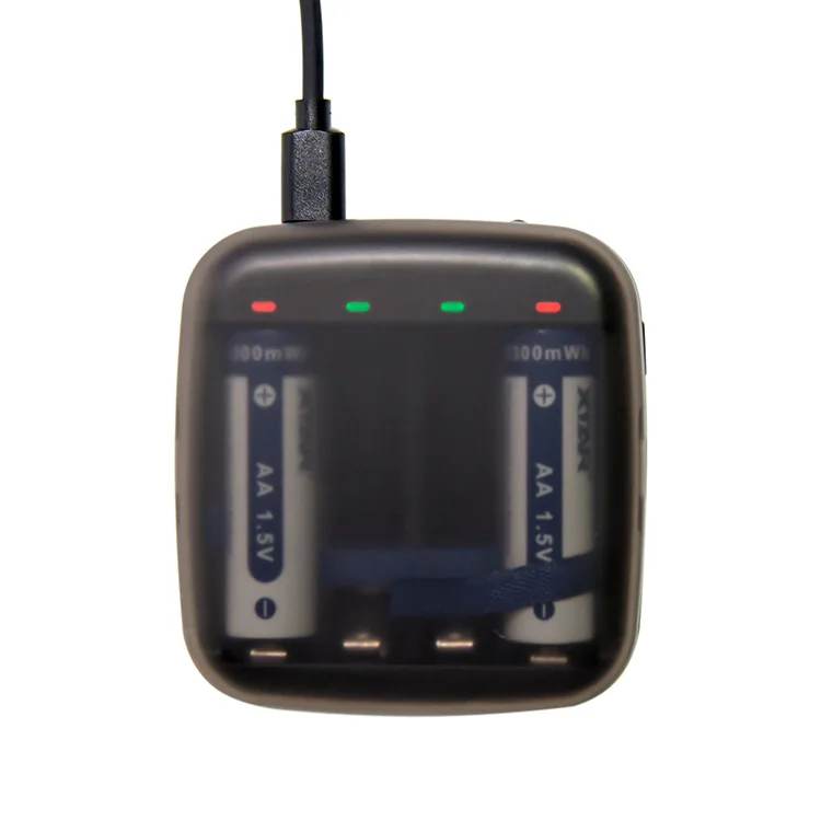 2021 XTAR Portable 4 slots AAA usb c 1.2V Ni-MH and 1.5V Li-ion AA/AAA Battery Charger Power Bank Case
