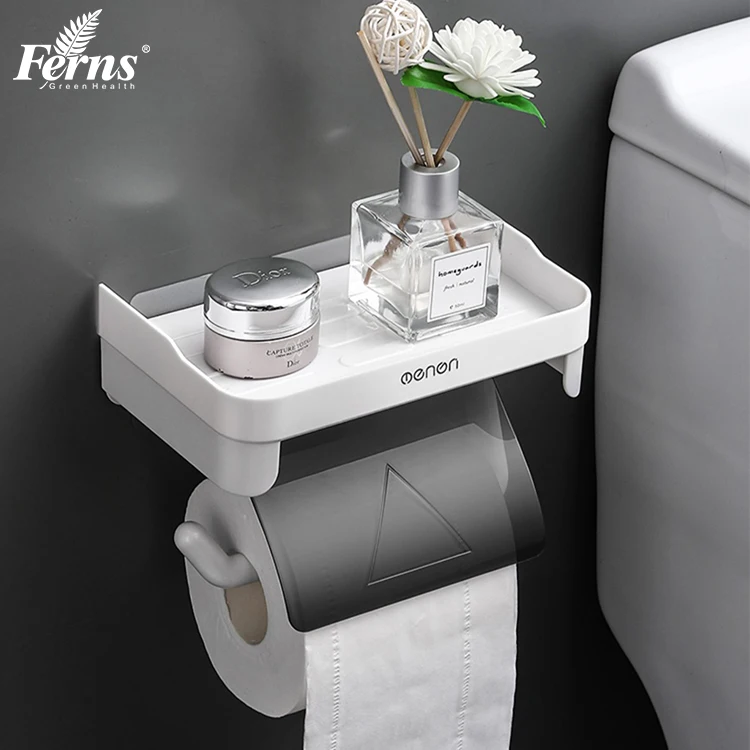 Wall Mount Toilet Paper Towel Holder Bathroom Storage Rack clear plastic towel holder