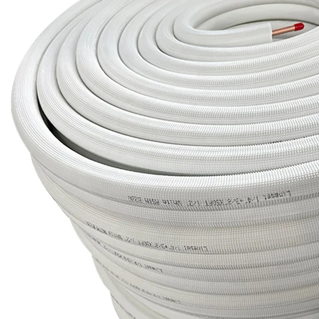 Hvac Line Sets White Pe Insulation Copper Pipe Copper Coil Tube
