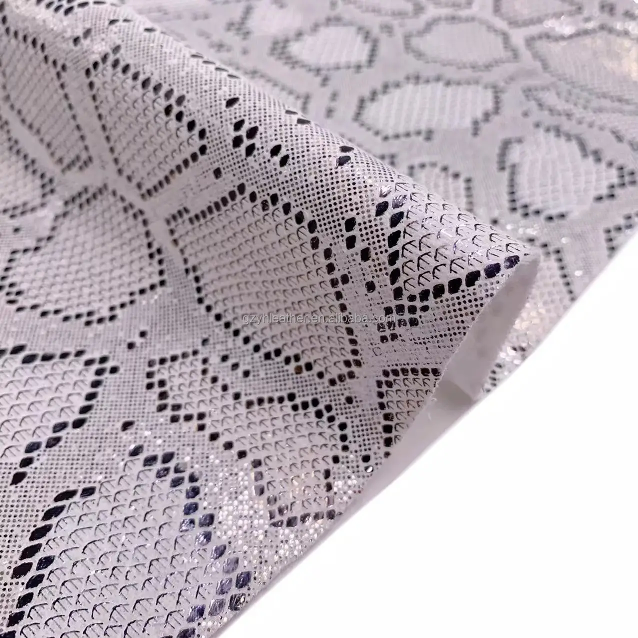 FA-386 shimmer animal snake pattern transfer foil print soft polyester velvet fabric for garment clothing shoes bags