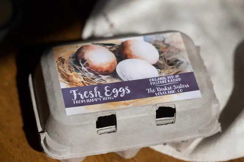 Minsda Custom Self Adhesive Waterproof Paper Private Egg Box Packaging Labels