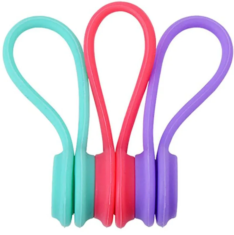 
Removable Self Locking Twist Lock Elastic Magic Silicone Cable Tie With Label 