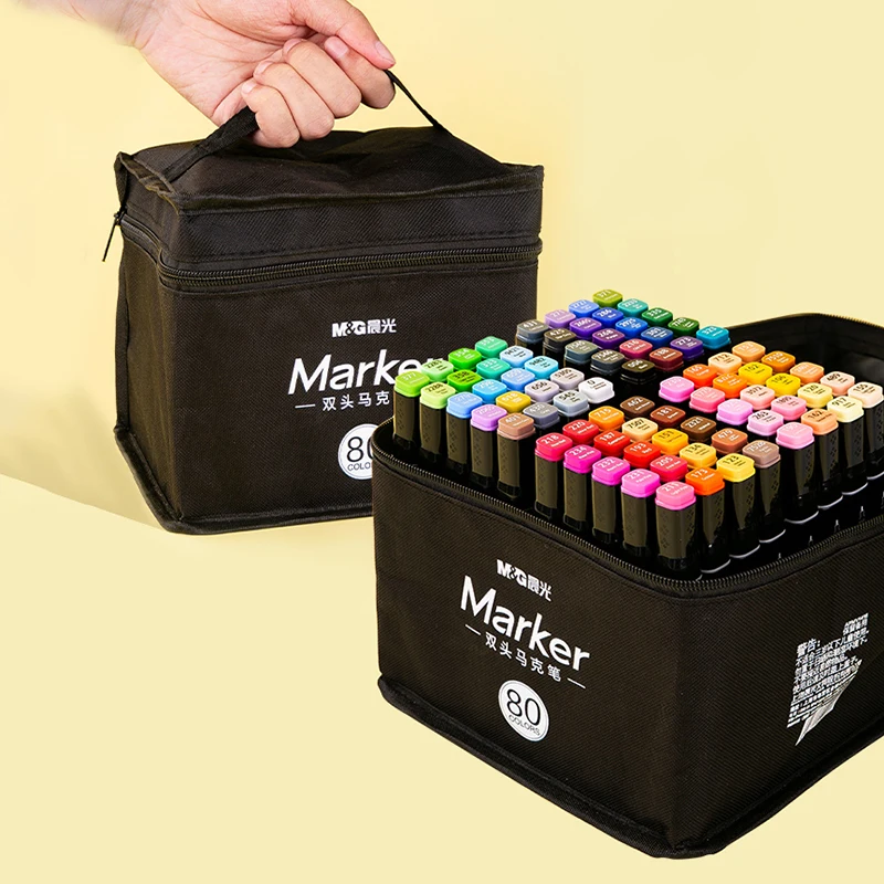 80 Colors Non Washable Double Tip Marcadores Brush Alcohol Marker Pen Set