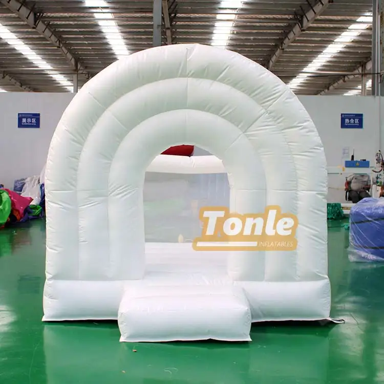Коммерческий пастельный Радужный надувной мини-белый замок-батут для детской вечеринки