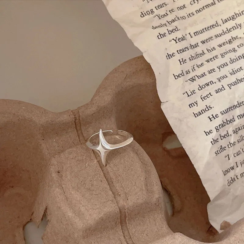 Wholesale New Fashion Star Shape Gold Silver Finger Rings For Women Real 925 Sterling Silver Gifts Fine Jewelry