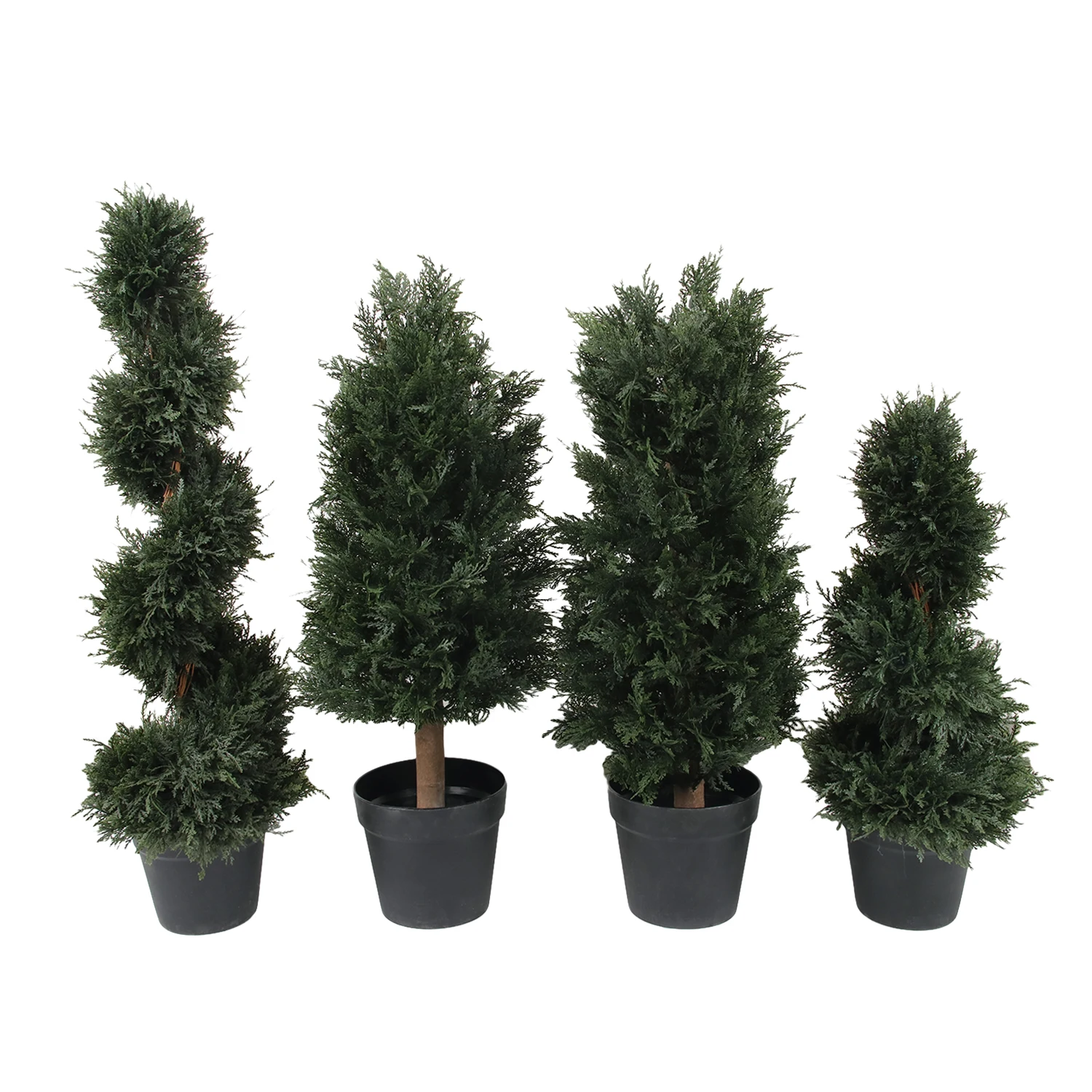 Faux green cypress tree topiary spiral boxwood artificial plant cedar tree for outdoor decor