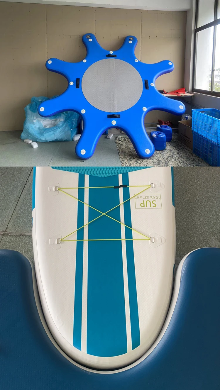 high quality yacht dock leisure island inflatable fishing/swimming platform floating water platform for sea