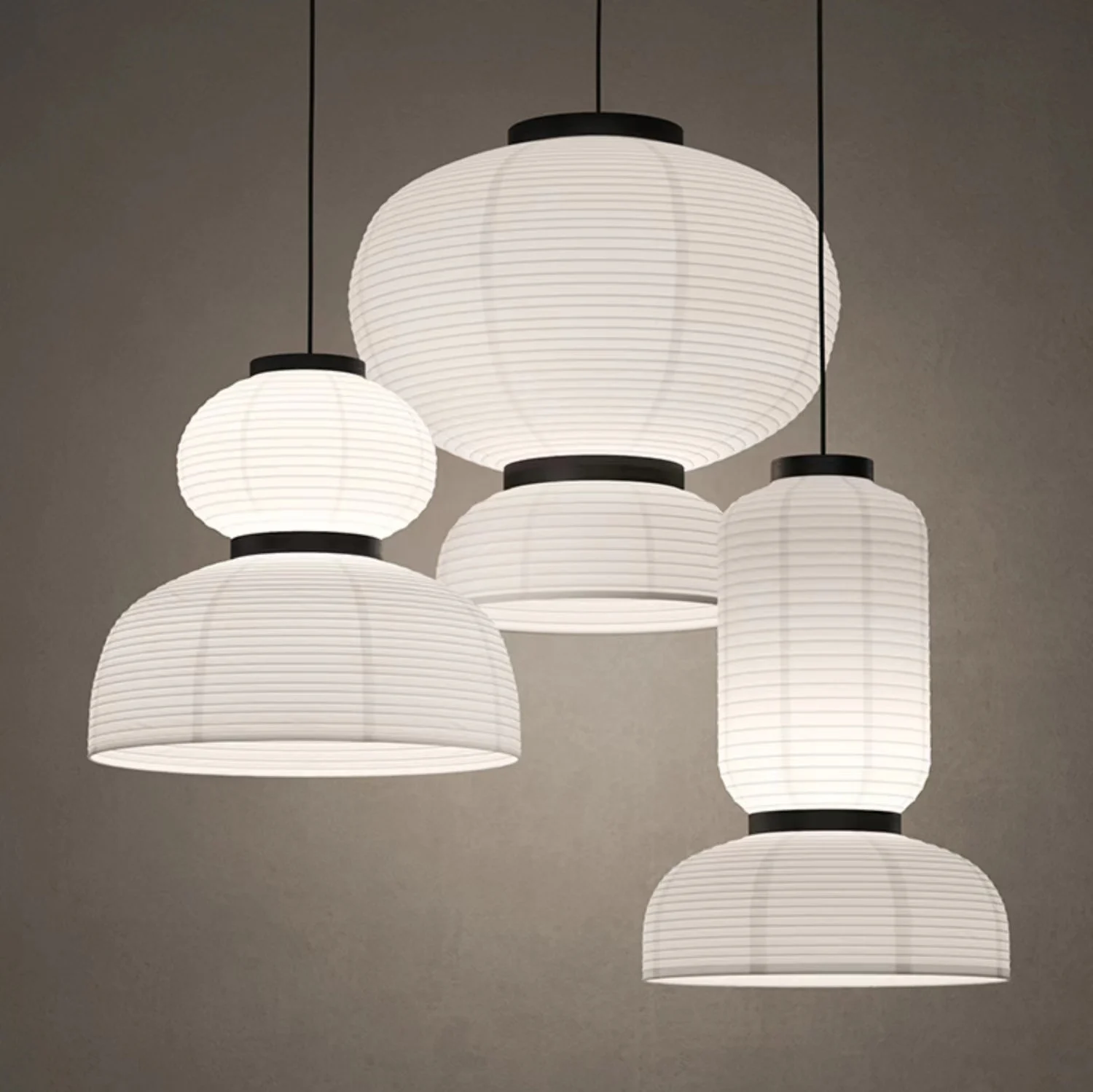 Скандинавская люстра-фонарик с едой черно-белая Подвесная лампа в японском стиле из рисовой бумаги декоративное освещение для потолка
