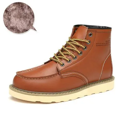 Factory Wholesale Autumn Winter Cotton Warm Snow Boots British Casual Fashion High Top Shoes Genuine Leather Lovers Work Boots