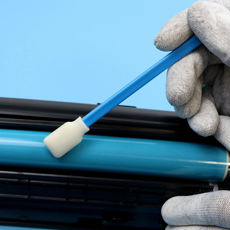Lint-Free Blue Handle Roland Printer Cleaning Swab Rectangle Foam Cotton Bud Suppliers