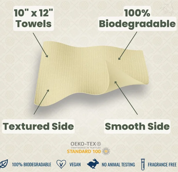 100% Bamboo Fibers  Dermatologist Approved Clean Towels XL, Disposable Face Towel
