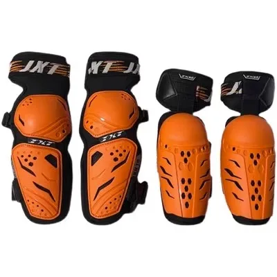 JXT Wolf youth Off-road anti-fall motorcycle bicycle riding protection orange knee pad elbow pad four-piece set