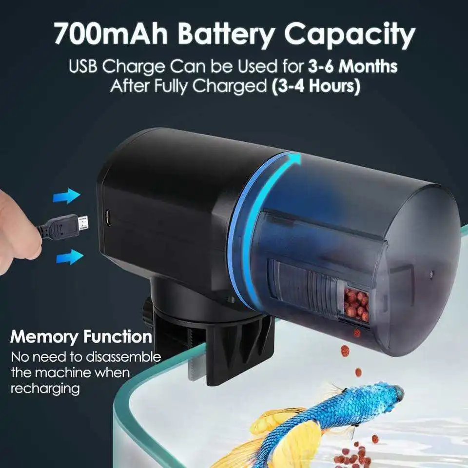Automatic Feeder For Aquarium Tank Remote Control Fish Tank Feeding Electric Auto Fish Food Dispenser For Fish Tank