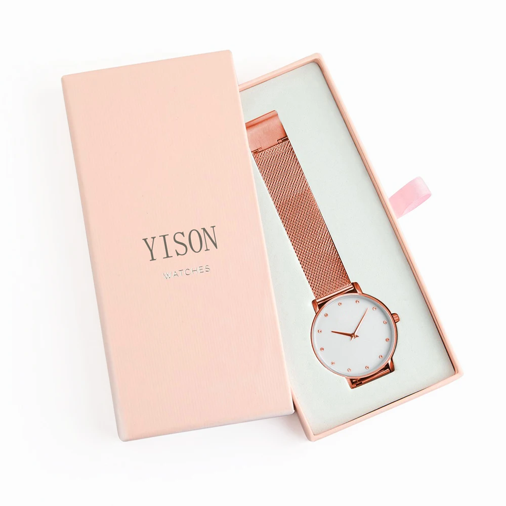 OEM factory customized logo high quality cardboard paper gift para relojes wrist watch boxes cases for watch