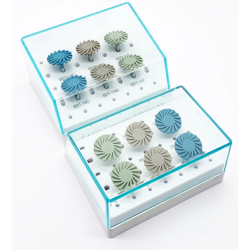 6 шт./кор. спиральный резиновый Алмазные полировальные инструменты Стоматологическая RA низкой скорости для конических фрез для измельчения Смола протез с композитными полировальные диски инструменты