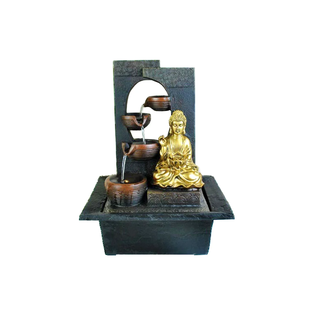 China Supplier Decorative Indoor Resin Water Fountain Sculpture Custom Size Buddha Statue Design for Hotels Low Price
