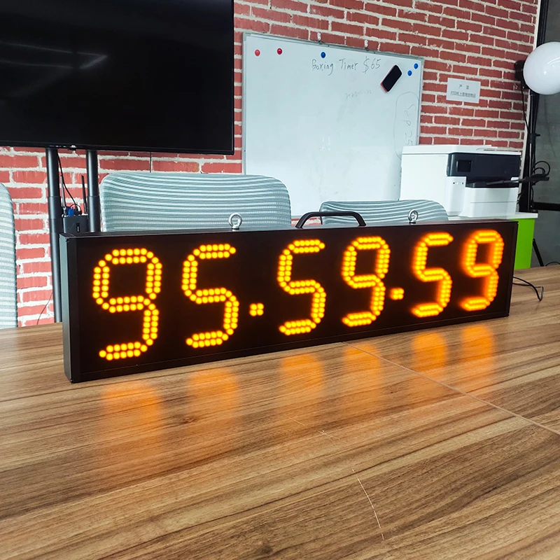 CHEETIE CP27 Digital 6 Inch Tall Number Yellow Logo Custom Warranty Watch Marathon Finish Line Racing Timer Led Track