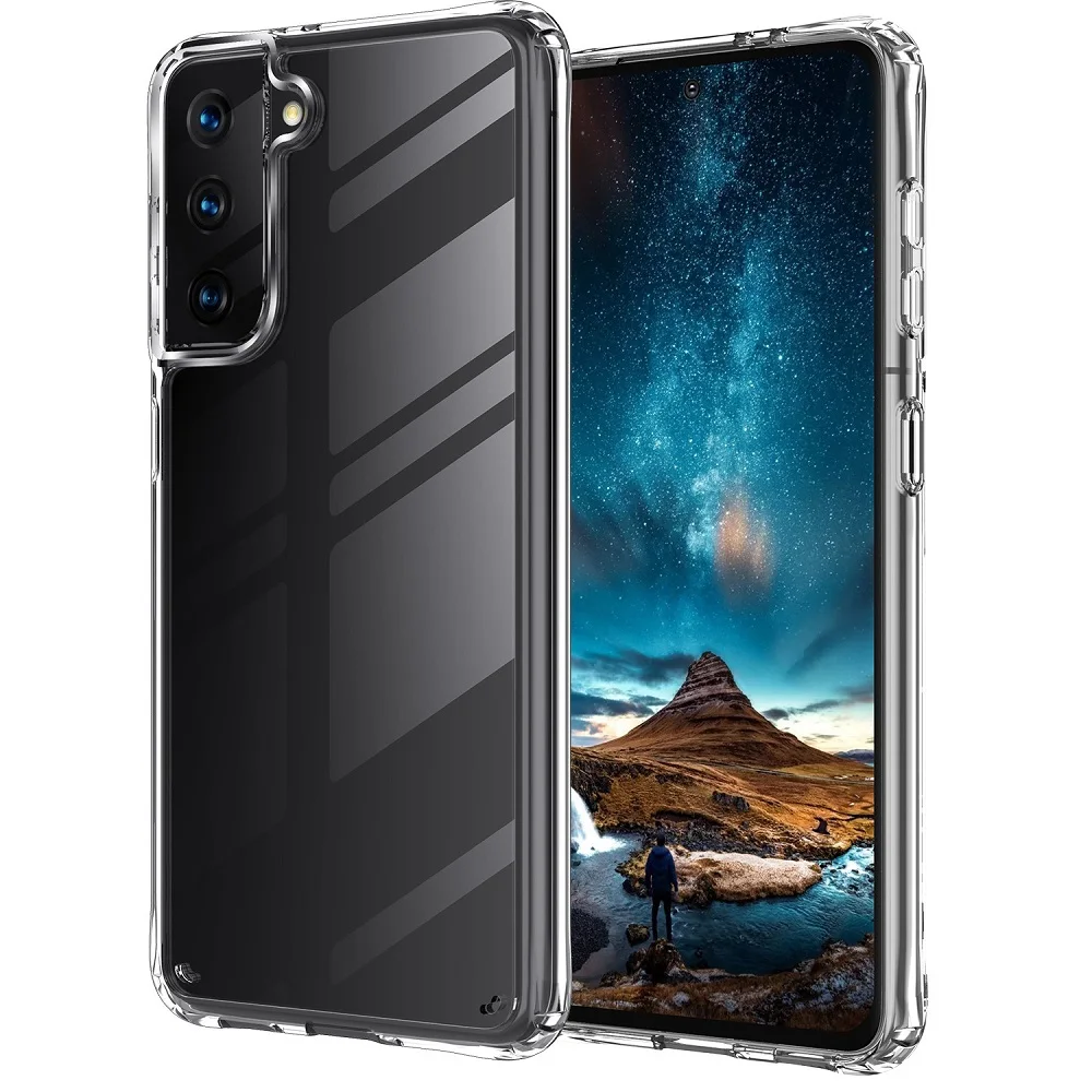 
For Samsung Galaxy S30 S21 S20 S10 Plus 1.5mm Corner Protection Shockproof Clear TPU Acrylic Hybrid Phone Case 