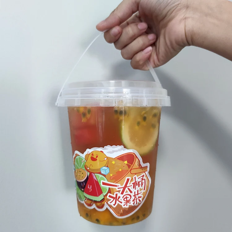 2.5/5/10 gallons food grade transparent mini round popcorn buckets plastic