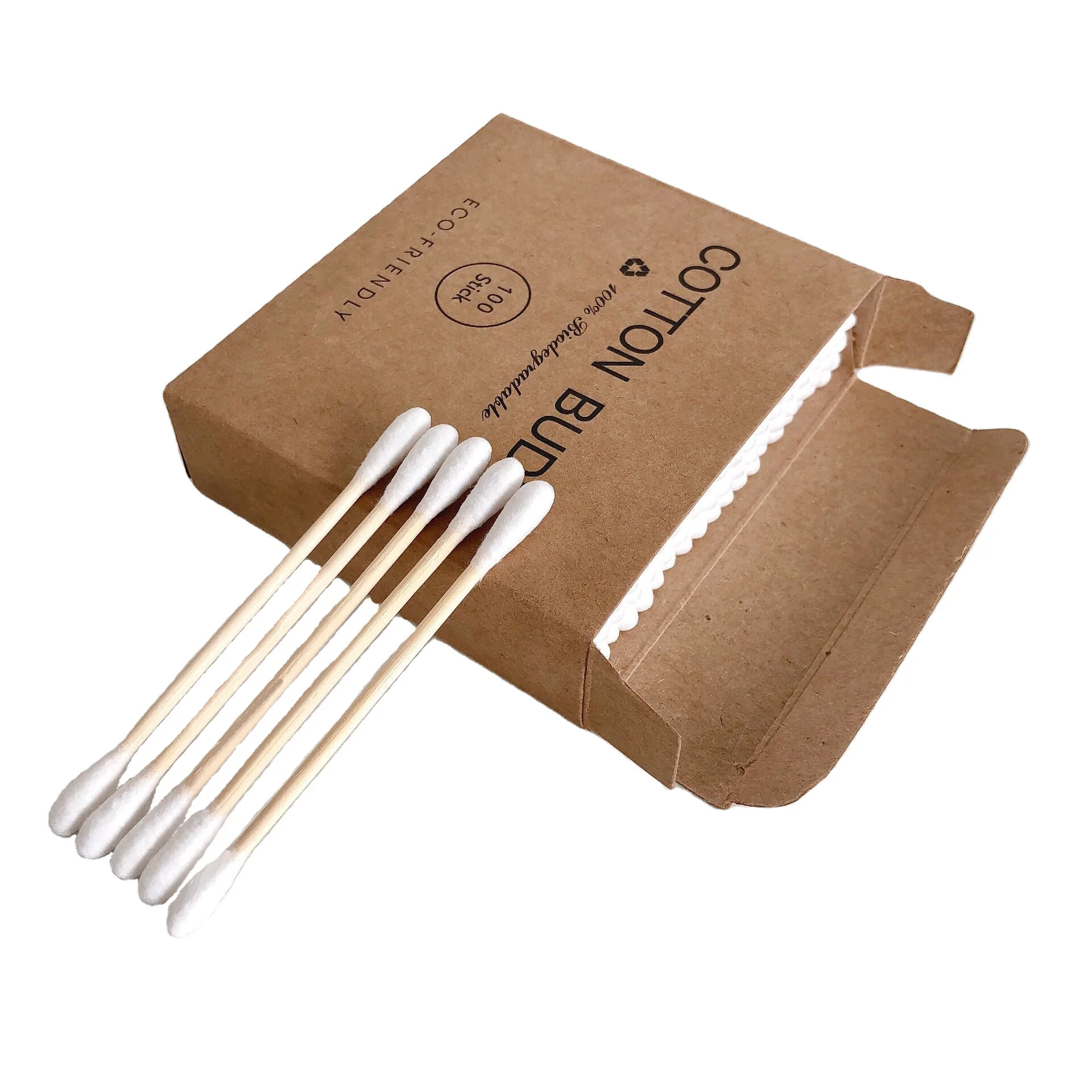 
Factory price bamboo organic stick cotton swabs 