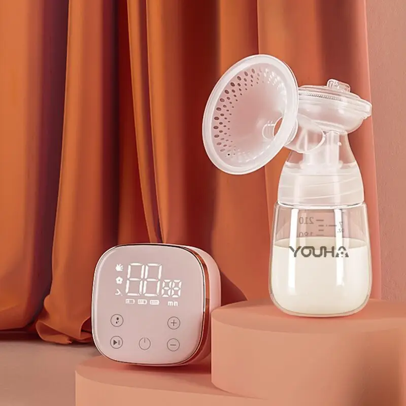 YOUHA Single Electric Breast Pump, Rechargeable, Touch Screen, USB Port, PPSU Milk Bottle, Lithium Battery