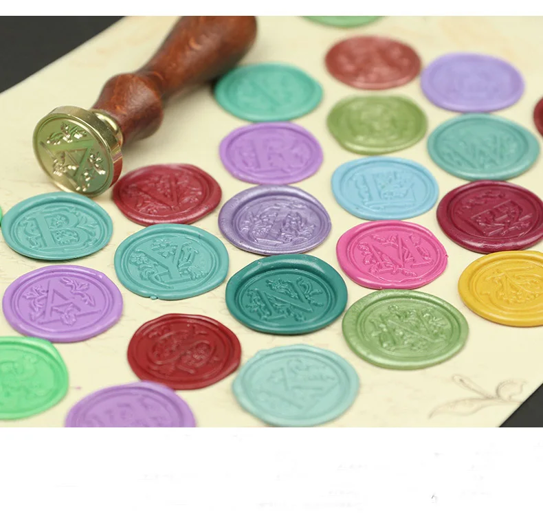 Amazon hote seal A-Z 26 Alphabet Letters Retro Wood Stamp wax sealing Kit