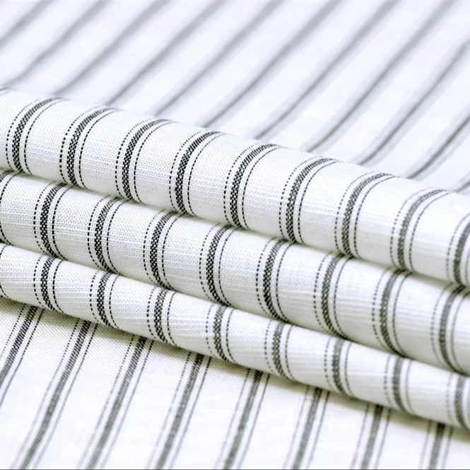 #2959  Sample card soft yarn dyed striped linen tencel lyocell  fabric for clothing