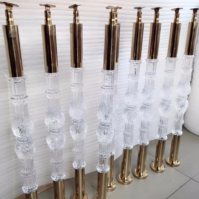 Top-ranking Suppliers Indoor Stairs Acrylic Crystal Baluster Handrail Acrylic Pillars Posts Staircase