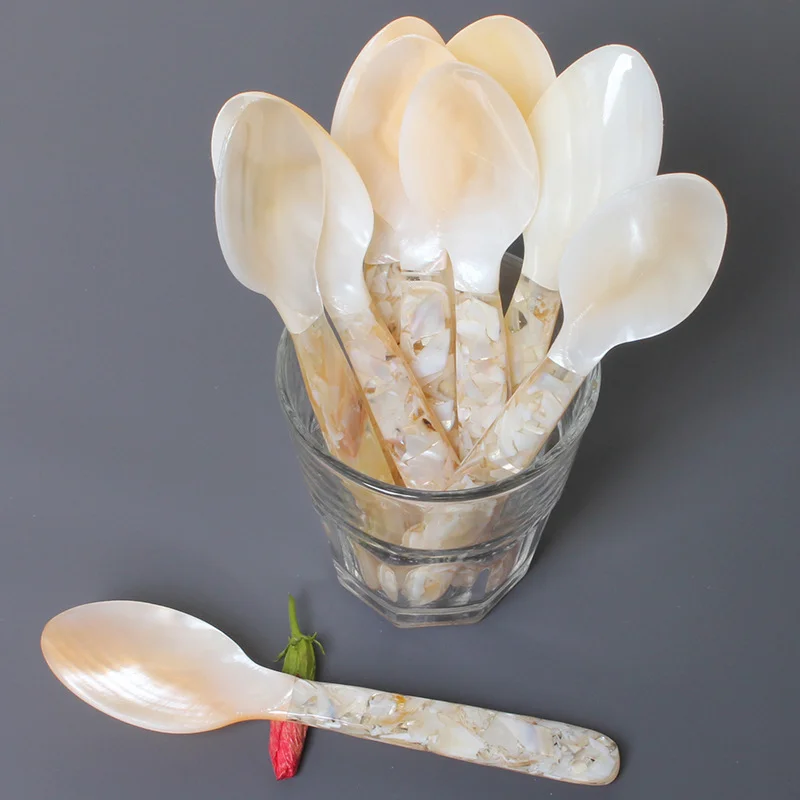 16Cm Mother Of Pearl Caviar Spoon Shell Spoon Pearl Coffee Dessert Spoon Teaspoon
