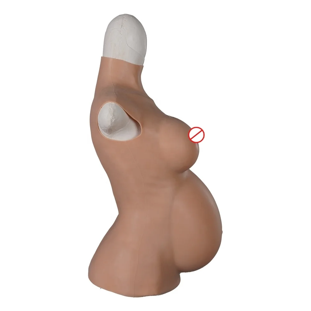 Realistic 4/6/9 Month Artificial Silicone Pregnancy Belly with Boobs for Cosplay Crossdresser Halloween Masquerade Disguise