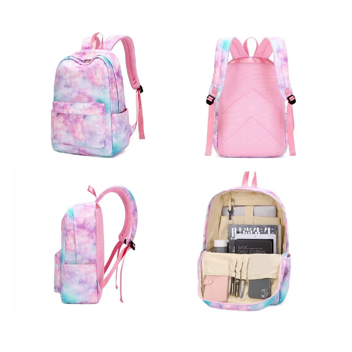 Factory wholesale customized logo school bag backpack waterproof school bags girls casual school backpacks set with lunch bag