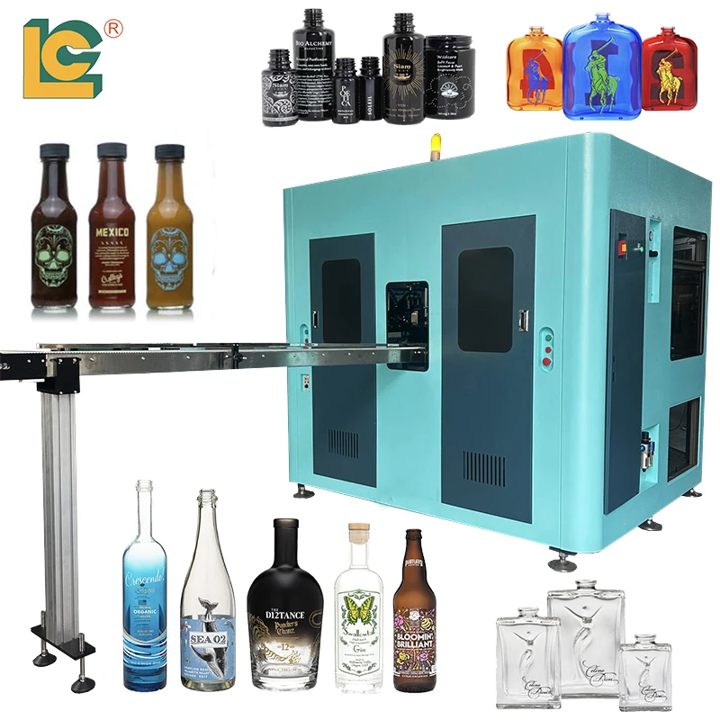 LC Brand Fully Automatic CNC Screen Printing Machine 3-Color Burgundy Bottles Multicolor Page Essential Motor PLC Tube Printing