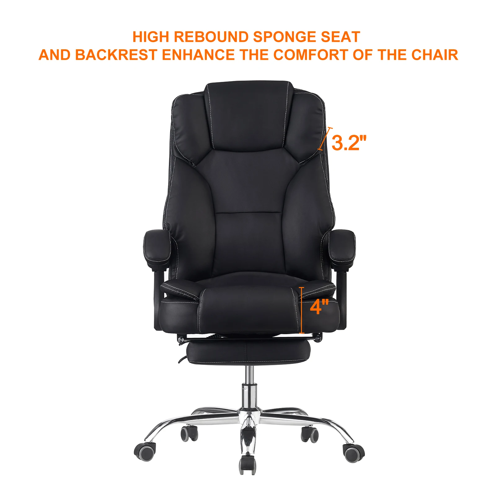 Mars Warriors Luxurious Executive Office Chair, Big and Tall Office Desk Chair, High Back Comfortable Office Leather Chair