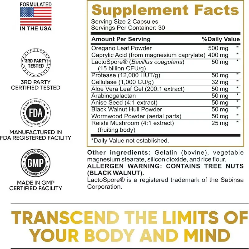 Hot sale candida cleanse herbs capsules detox candida cleanse gut and colon support candida cleanse Herbal supplements