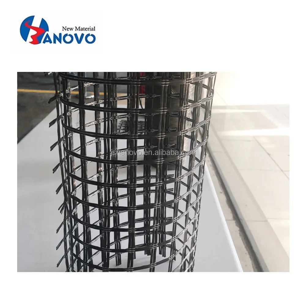 Hot Selling High Tensile Basalt Fiber Mesh Geogrid Coated Bitumen For Road Pavement