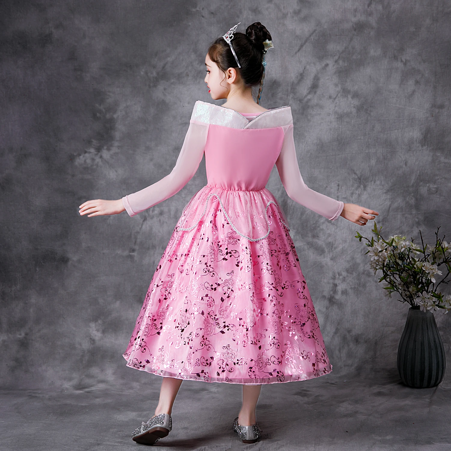 Hot Sale Girls Belle Aurora Sofia Summer Fancy Princess Costume Children Halloween Birthday Party Dress K72