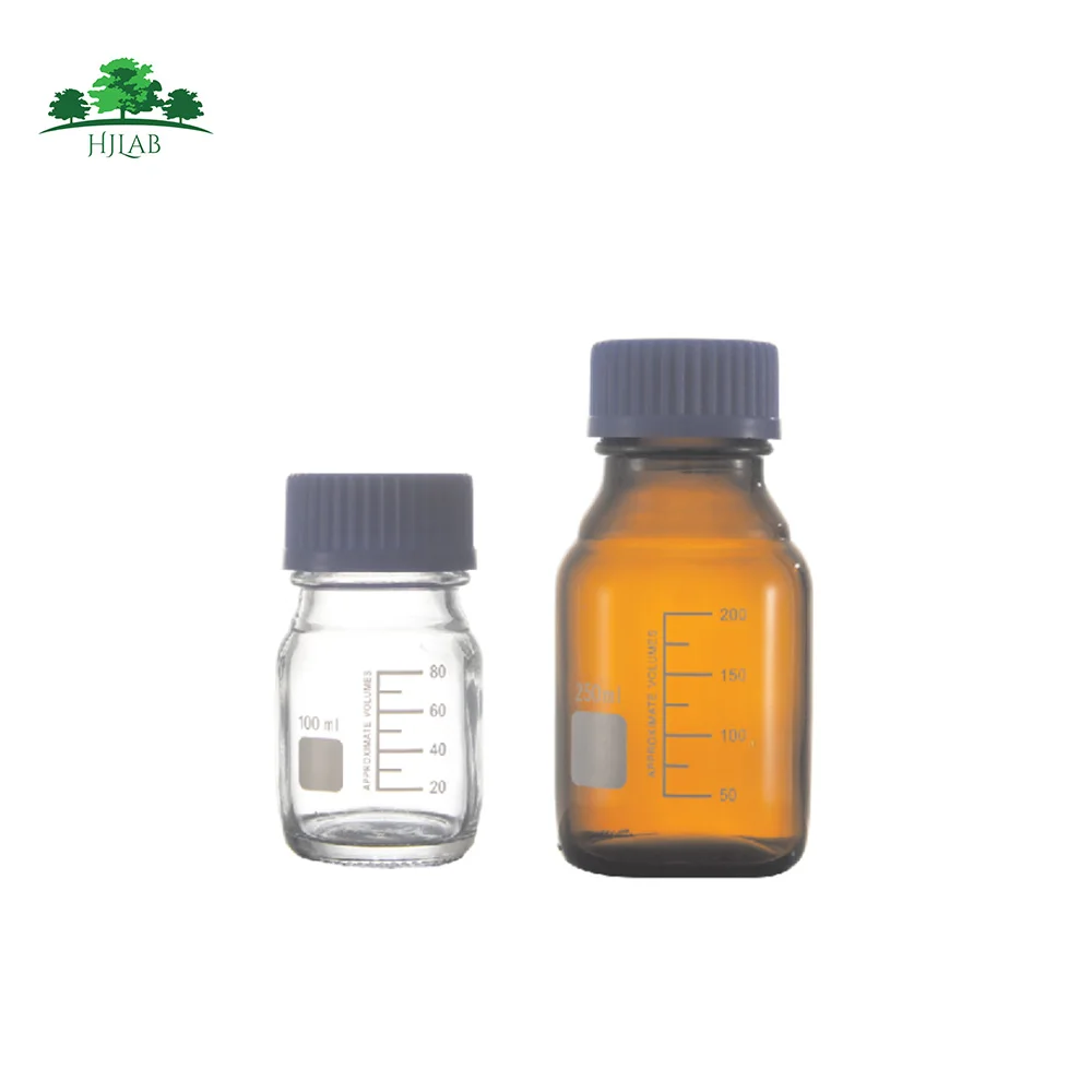 Тип 1, боросиликатное стекло с плоским дном, бутылка с реагентом с уплотнительной крышкой GL