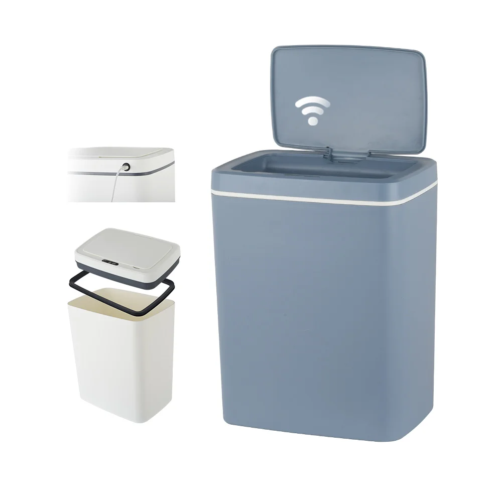 Custom Logo Indoor 12L Standing Sensor Open Waste Bins Popular Smart Trash Can