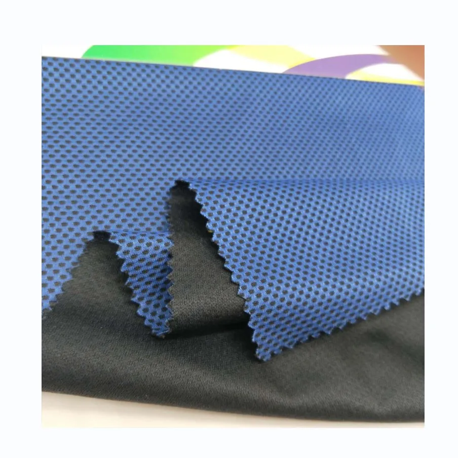 New Arrivals Moisture Wicking 100%Polyester Yarn Dyed Two Tone melange Mesh Fabric For Sportswear