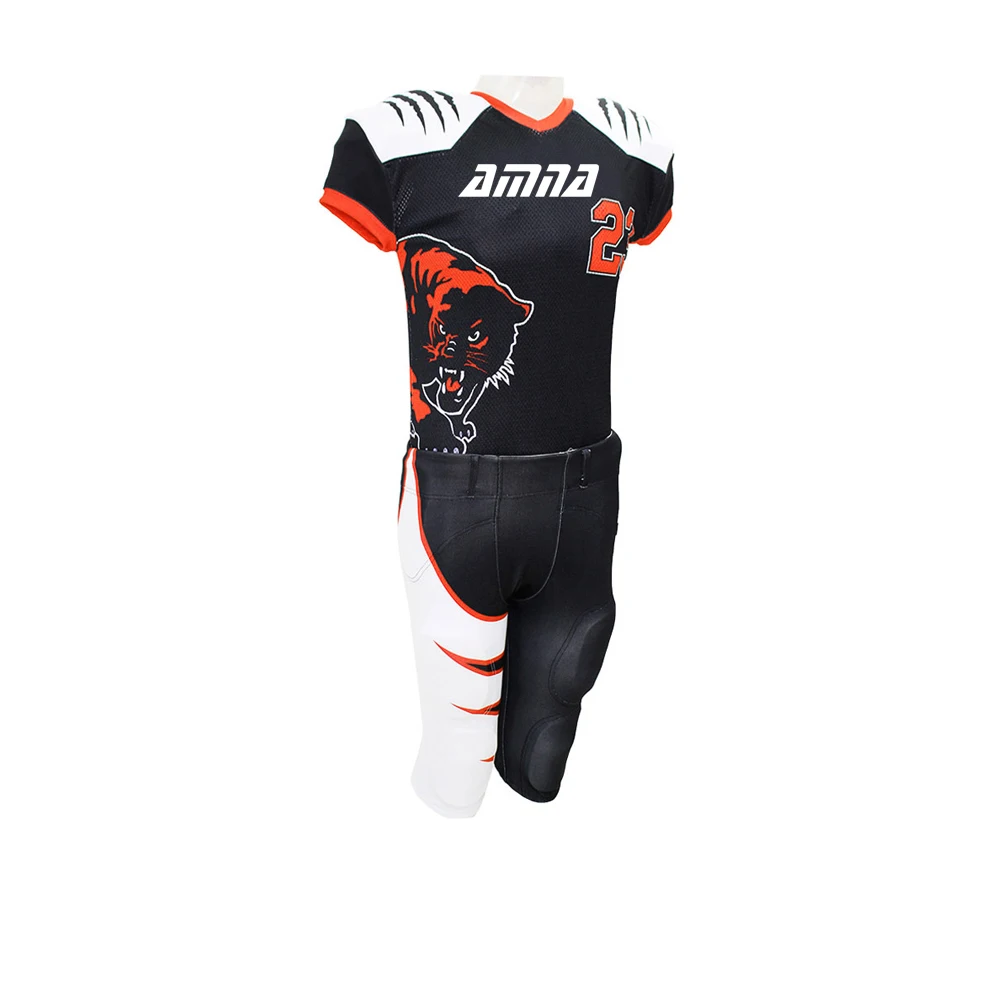 New Arrival Tiger Sublimation Football Team Wear Sports V Neck American Kit