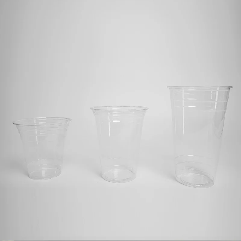 Drinking Cups Print with Dome Flat Lid Juice Plastic U Shaped Disposable Cup Round Bottom Disposable