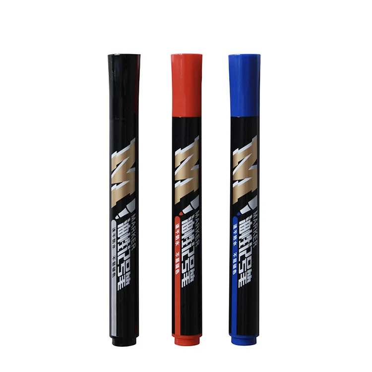 Wholesale Cheap Permanent Marker Pens Waterproof Oil-Based Ink in Black Blue Red Logistics 10mm Writing Width