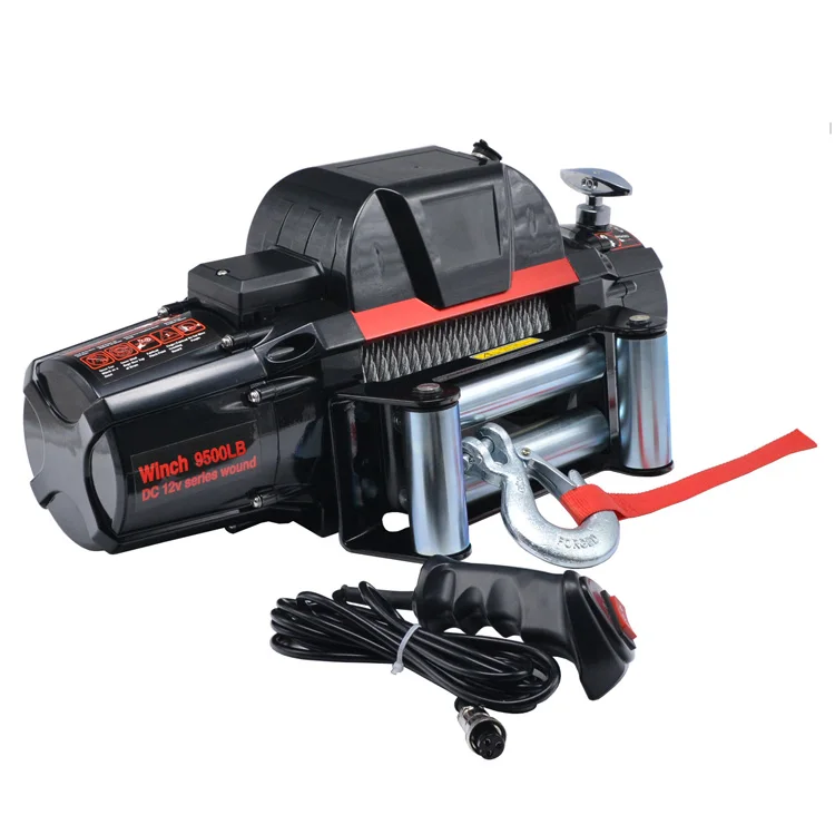 Новый дизайн 9500 фунтов Тяговый якорь 12 В электрическая 4x4 автомобильная лебедка со стальным тросом